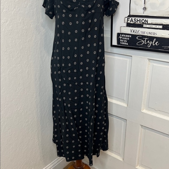 Madewell Sweetheart Puff Sleeved Midi Dress in Stardot Size 12 - Picture 7 of 10